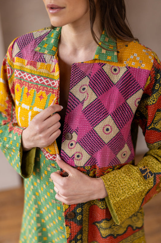Hira Kimono - Green & Yellow