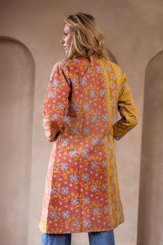 Hira Kimono - Yellow & Pink