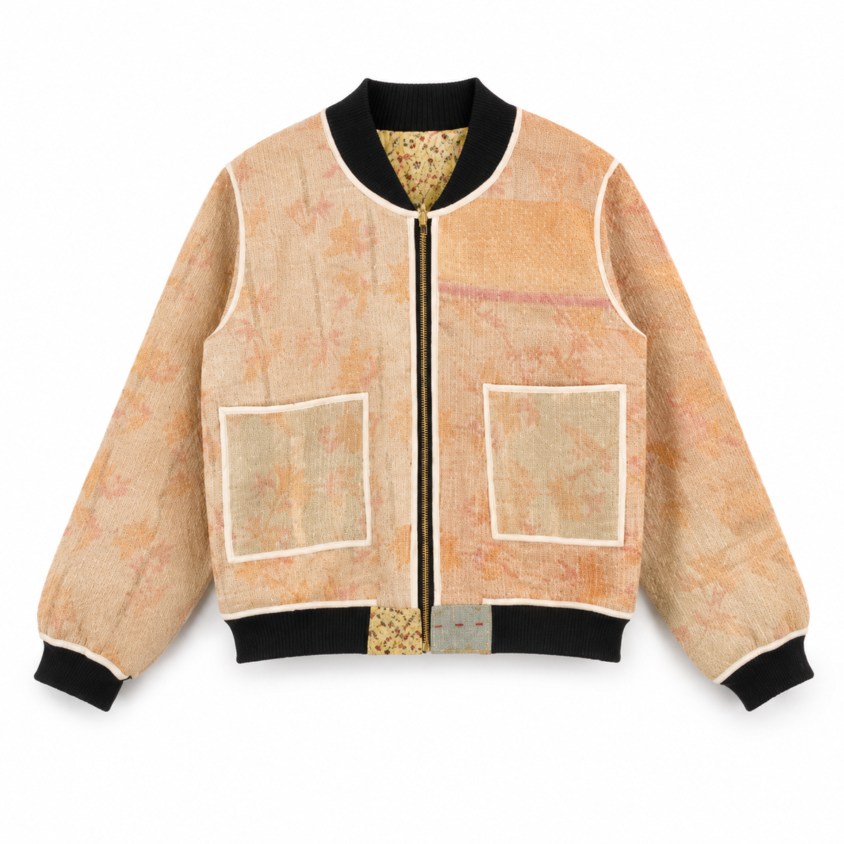 Sophia Reversible Kantha Bomber - Botanical Fusion - XL