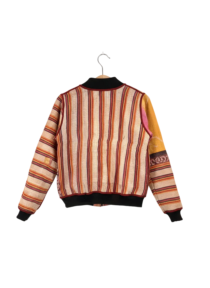 Sophia Reversible Kantha Bomber - Amber Transition Fusion - XS