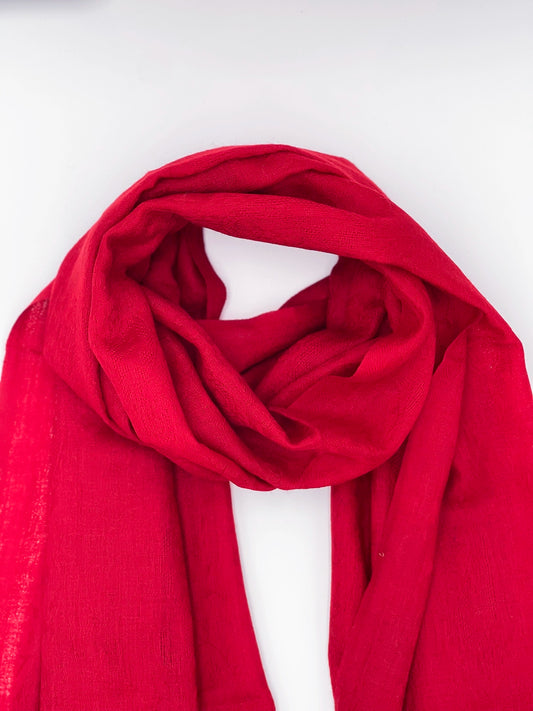 Cashmere Scarf - Bright Red