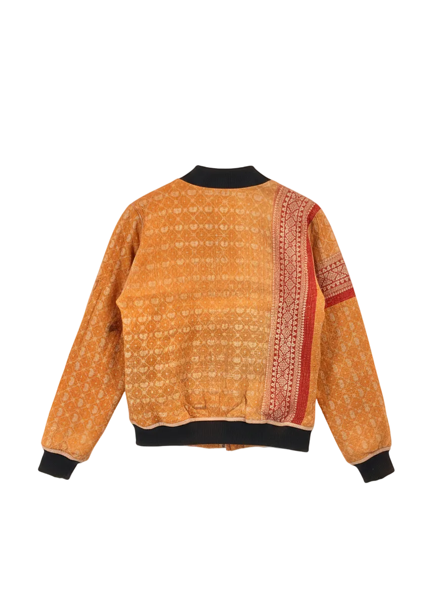 Sophia Reversible Kantha Bomber - Evergreen Gratitude - M