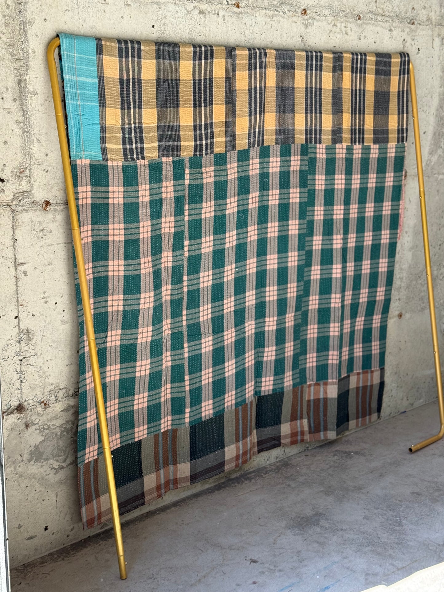 Indigo Garden Vintage Kantha Throw