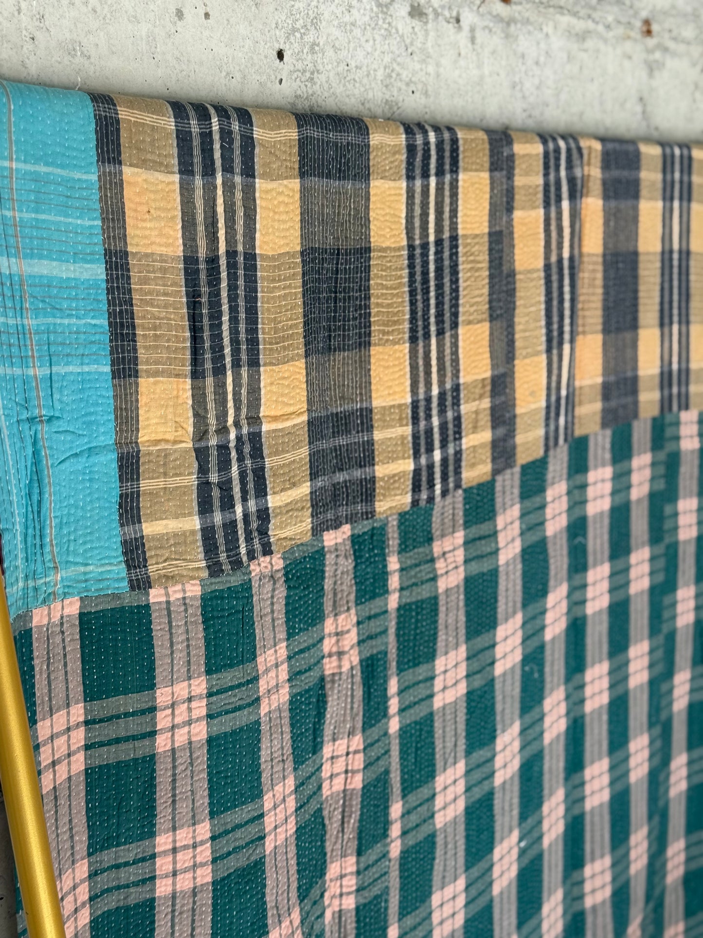 Indigo Garden Vintage Kantha Throw