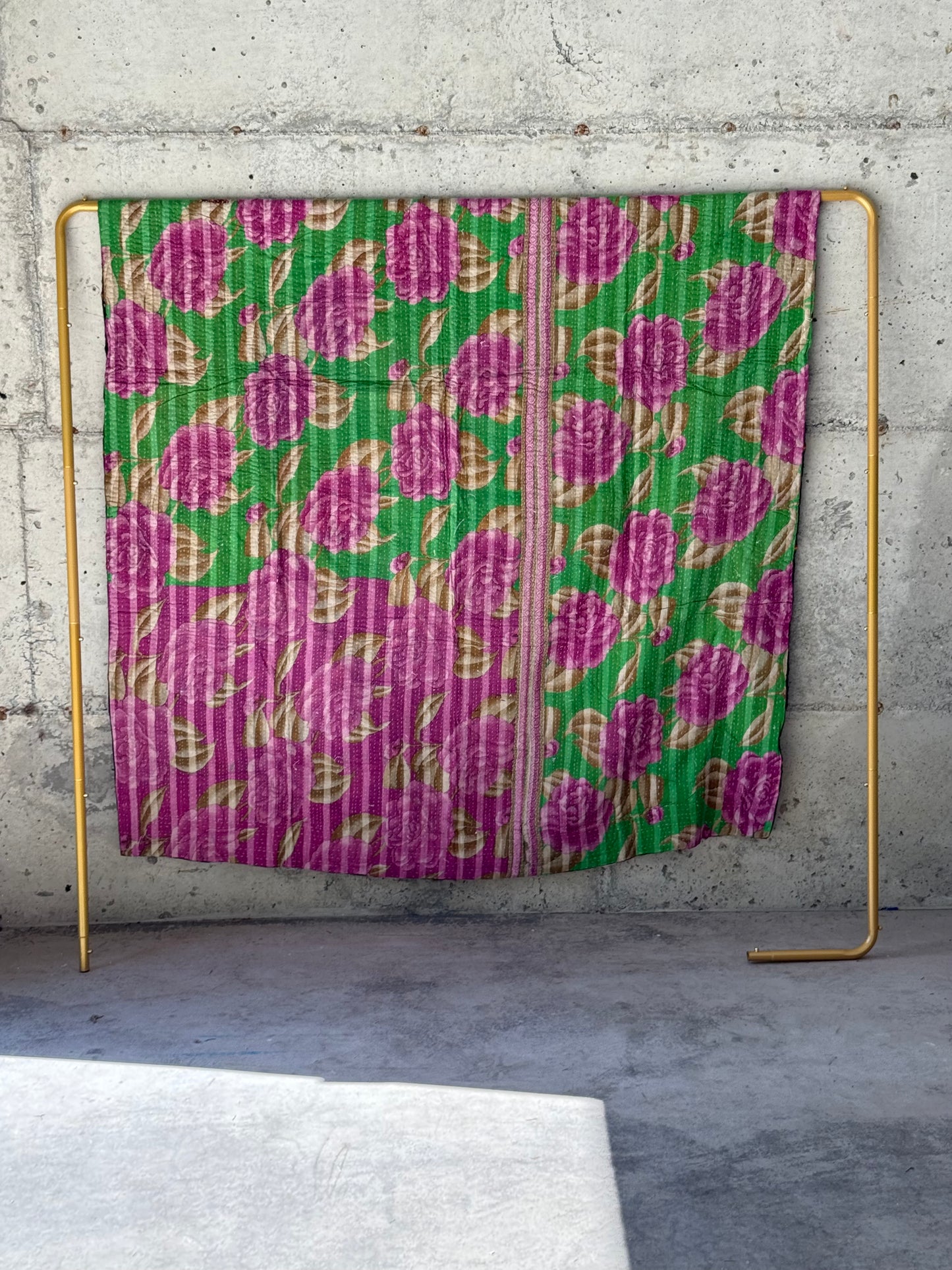 Roses and Thorns Vintage Kantha Throw