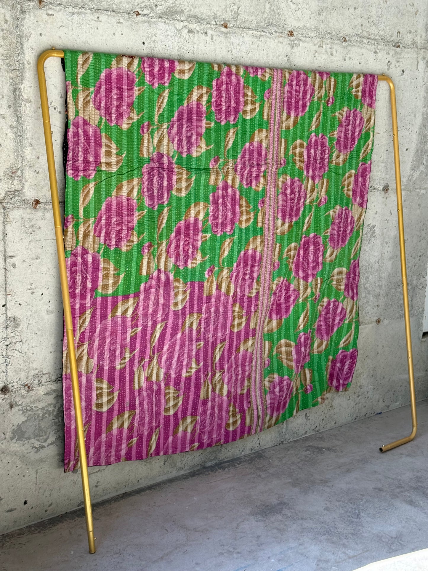 Roses and Thorns Vintage Kantha Throw