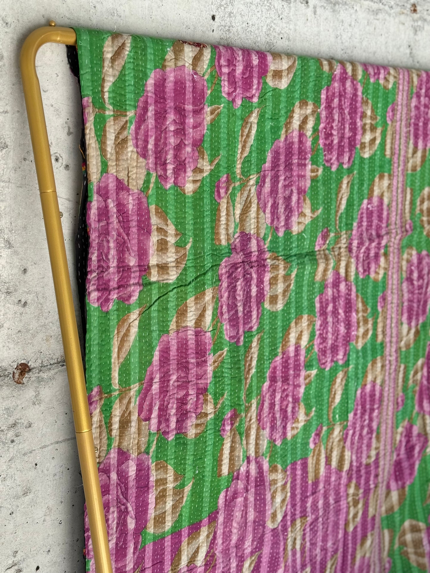 Roses and Thorns Vintage Kantha Throw
