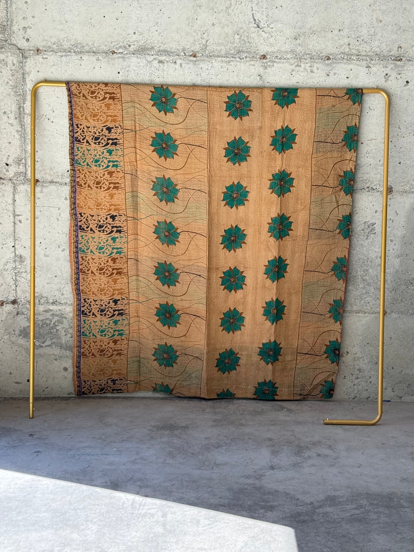 Wheat Fields Vintage Kantha Throw