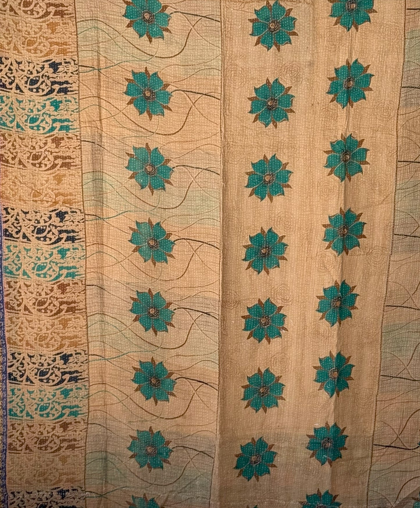 Wheat Fields Vintage Kantha Throw