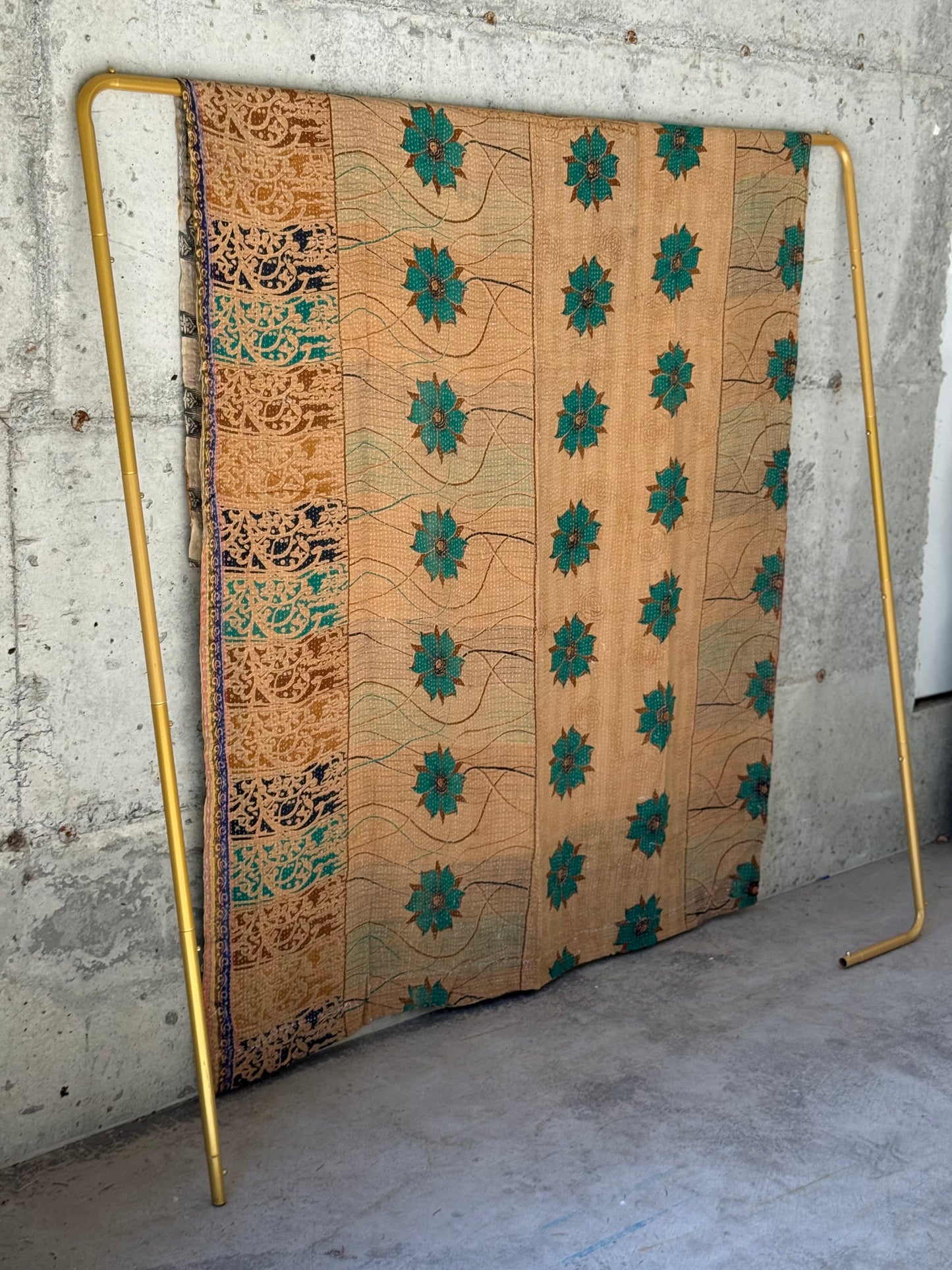 Wheat Fields Vintage Kantha Throw