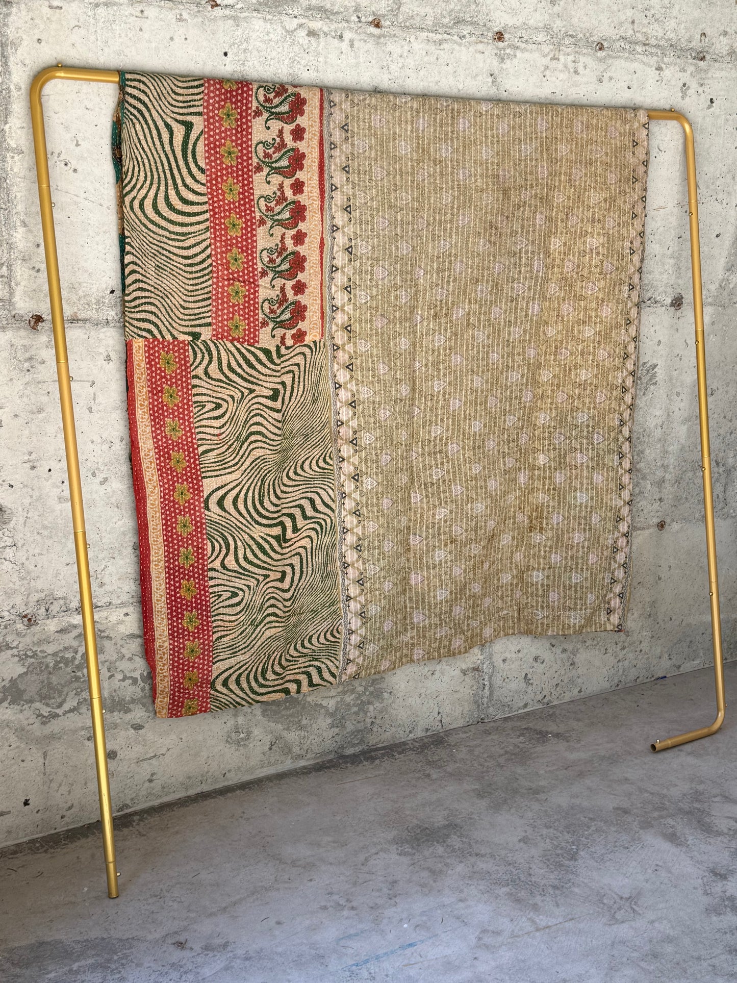 Wheat Fields Vintage Kantha Throw