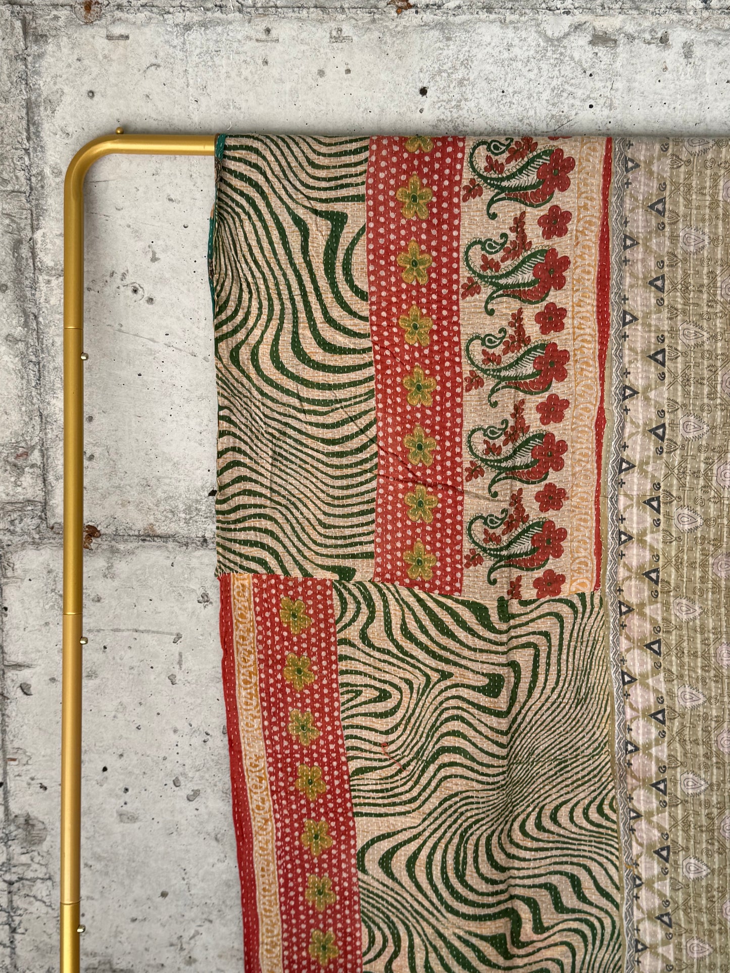 Wheat Fields Vintage Kantha Throw