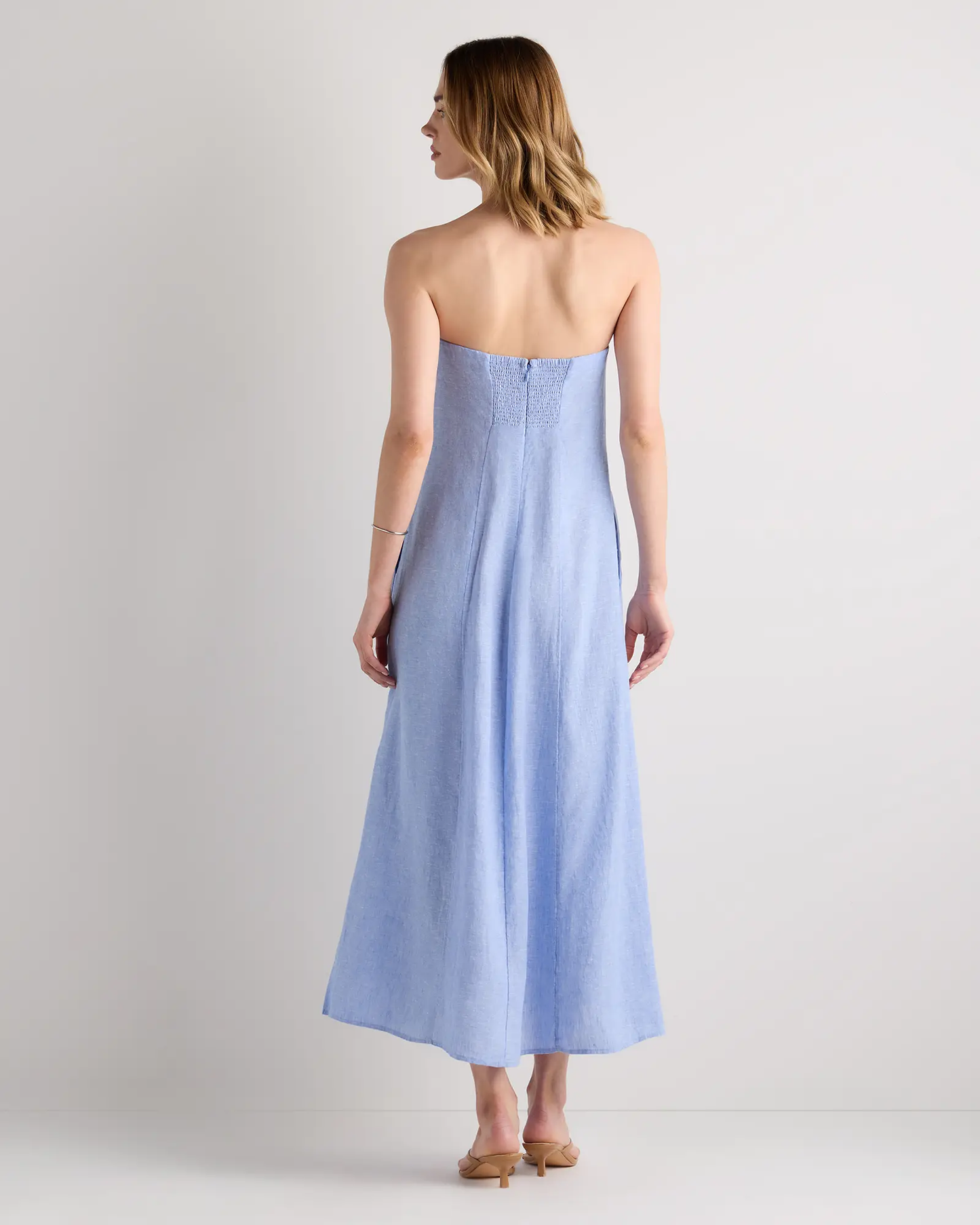Linen Strapless Maxi Dress