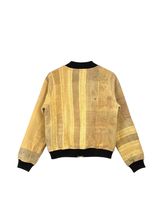 Sophia Reversible Kantha Bomber - Golden Gratitude - S