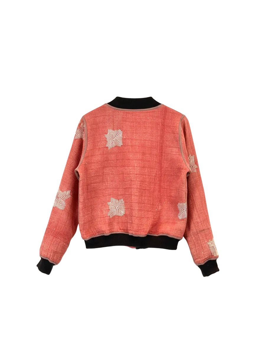 Sophia Reversible Kantha Bomber - Golden Gratitude - S