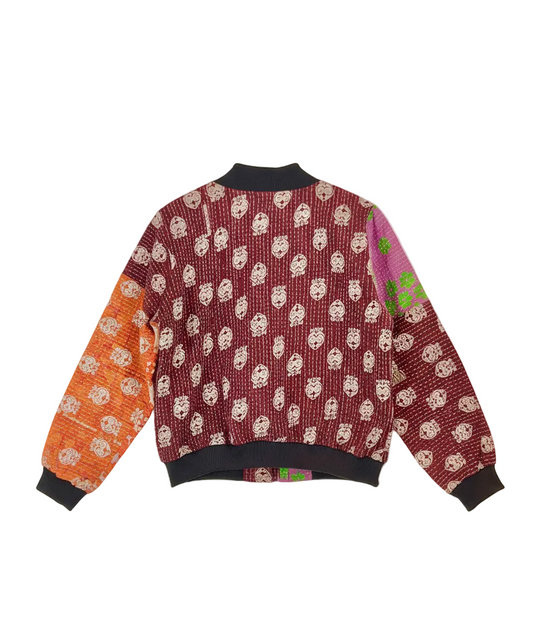 Sophia Reversible Kantha Bomber - Harvest Abundance - L