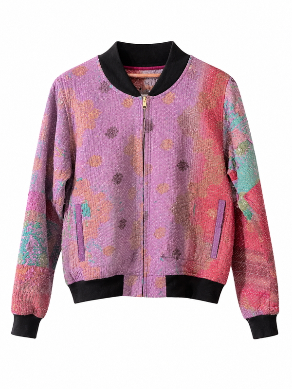 Lubna Reversible Kantha Bomber - M