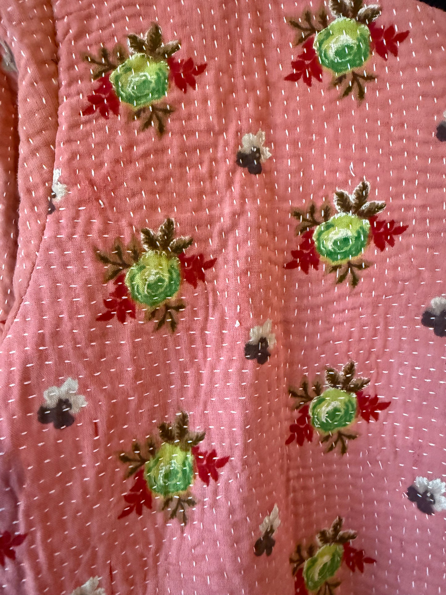 Nadia Kantha Bomber Jacket – Coral Bloom