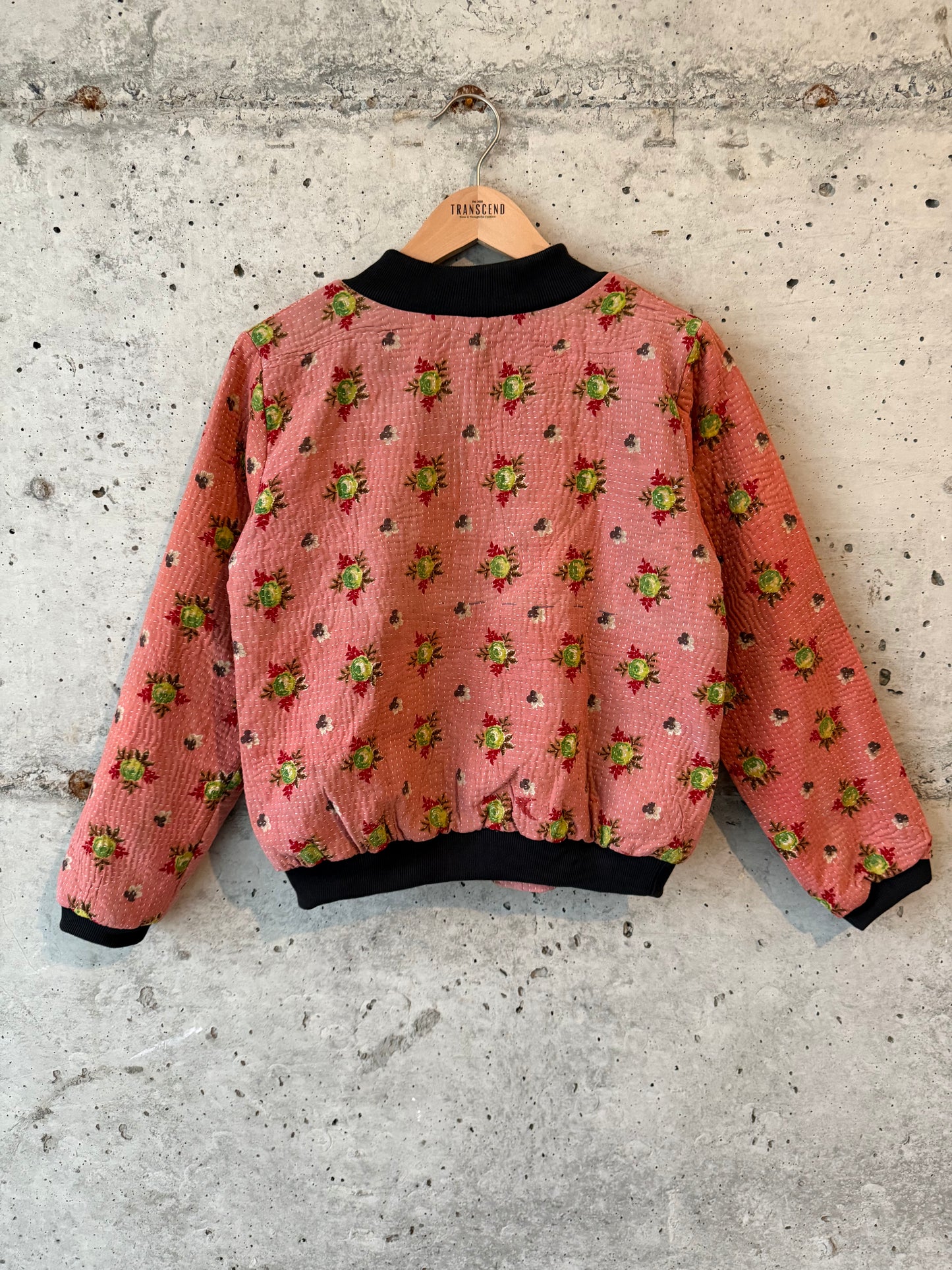 Nadia Kantha Bomber Jacket – Coral Bloom