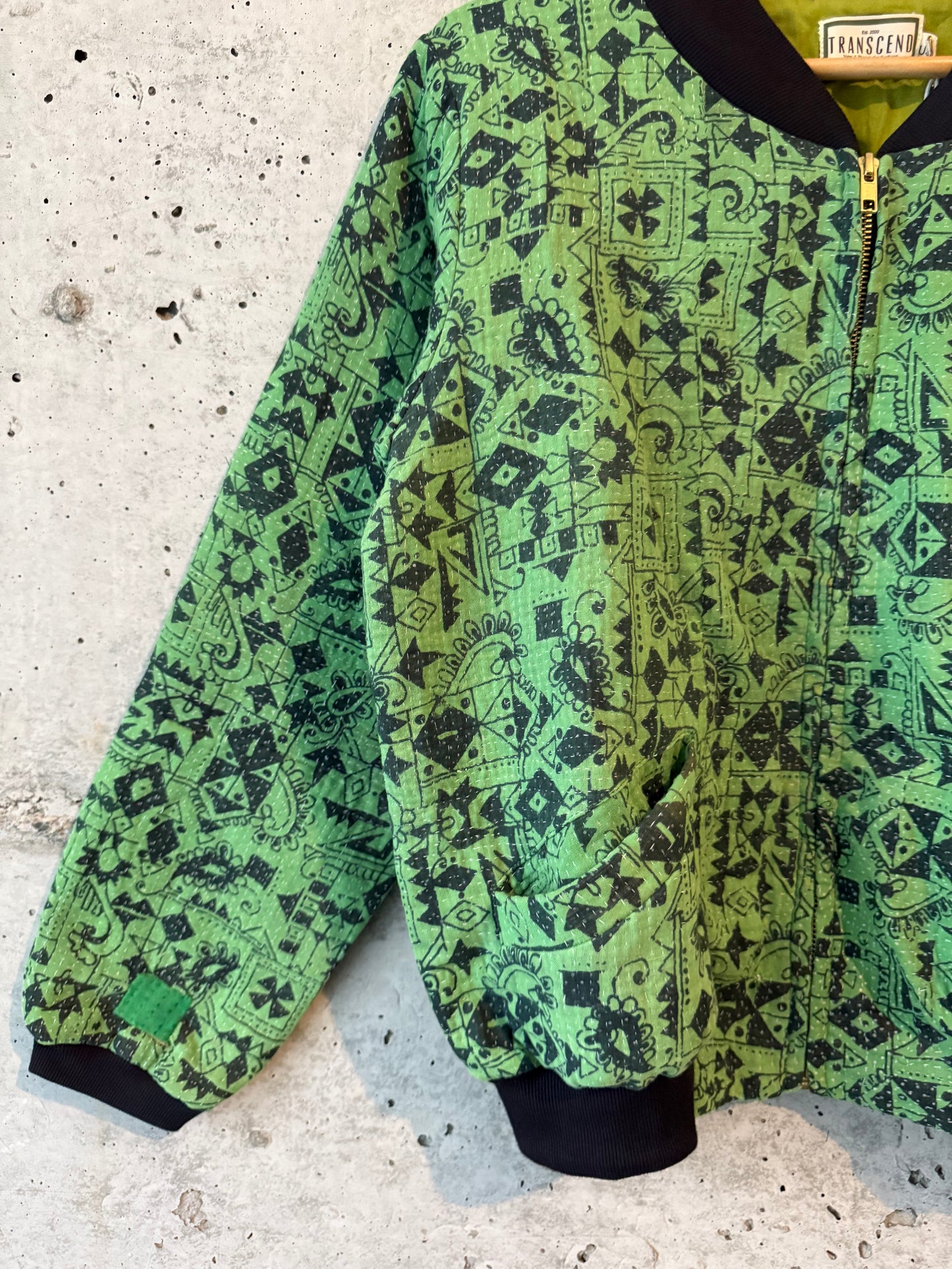 Nadia Kantha Bomber Jacket – Verdant Path