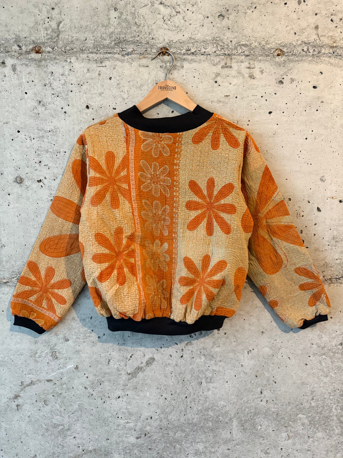 Nadia Kantha Bomber Jacket – Saffron Bloom