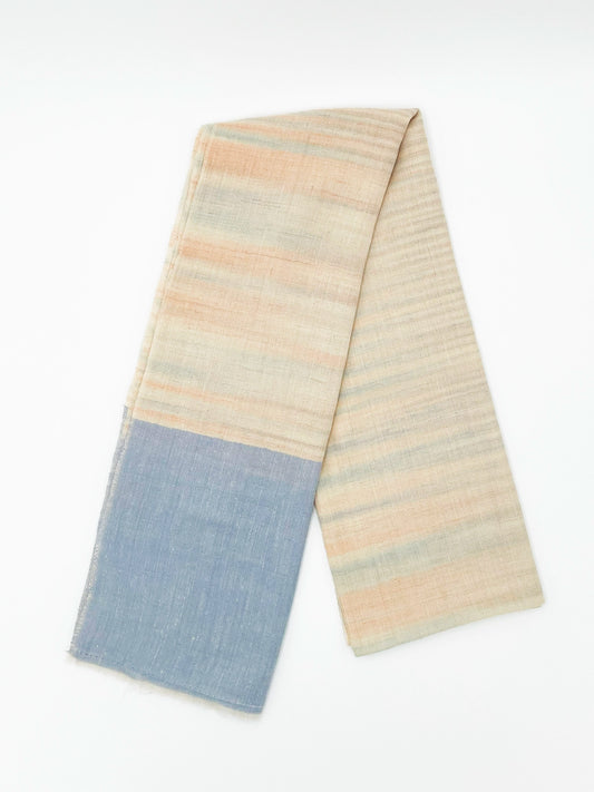 Handwoven 100% Pure Pashmina with Ikat Weave - Light Blue