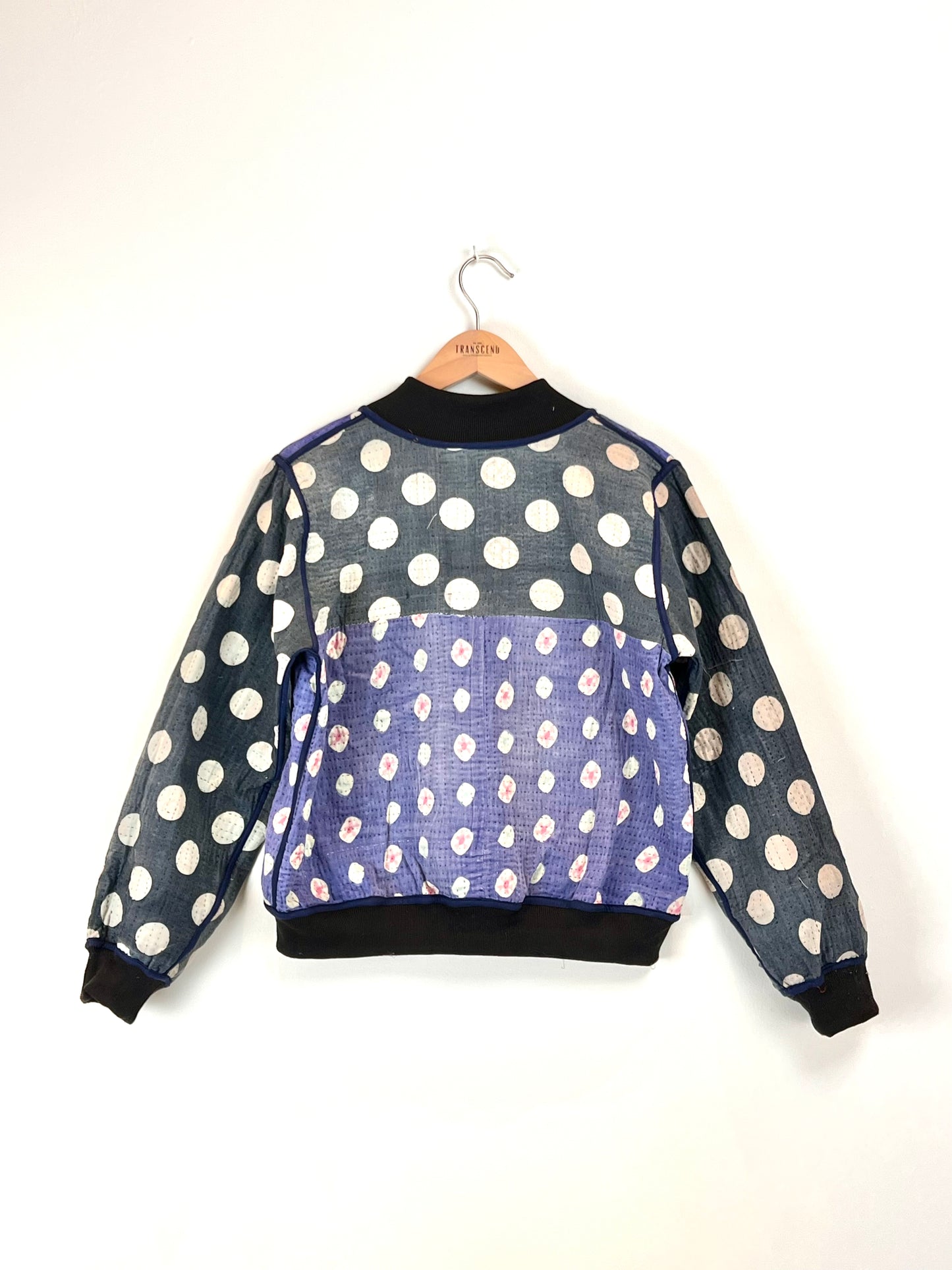 Sophia Reversible Kantha Bomber - Plaid Blessing M