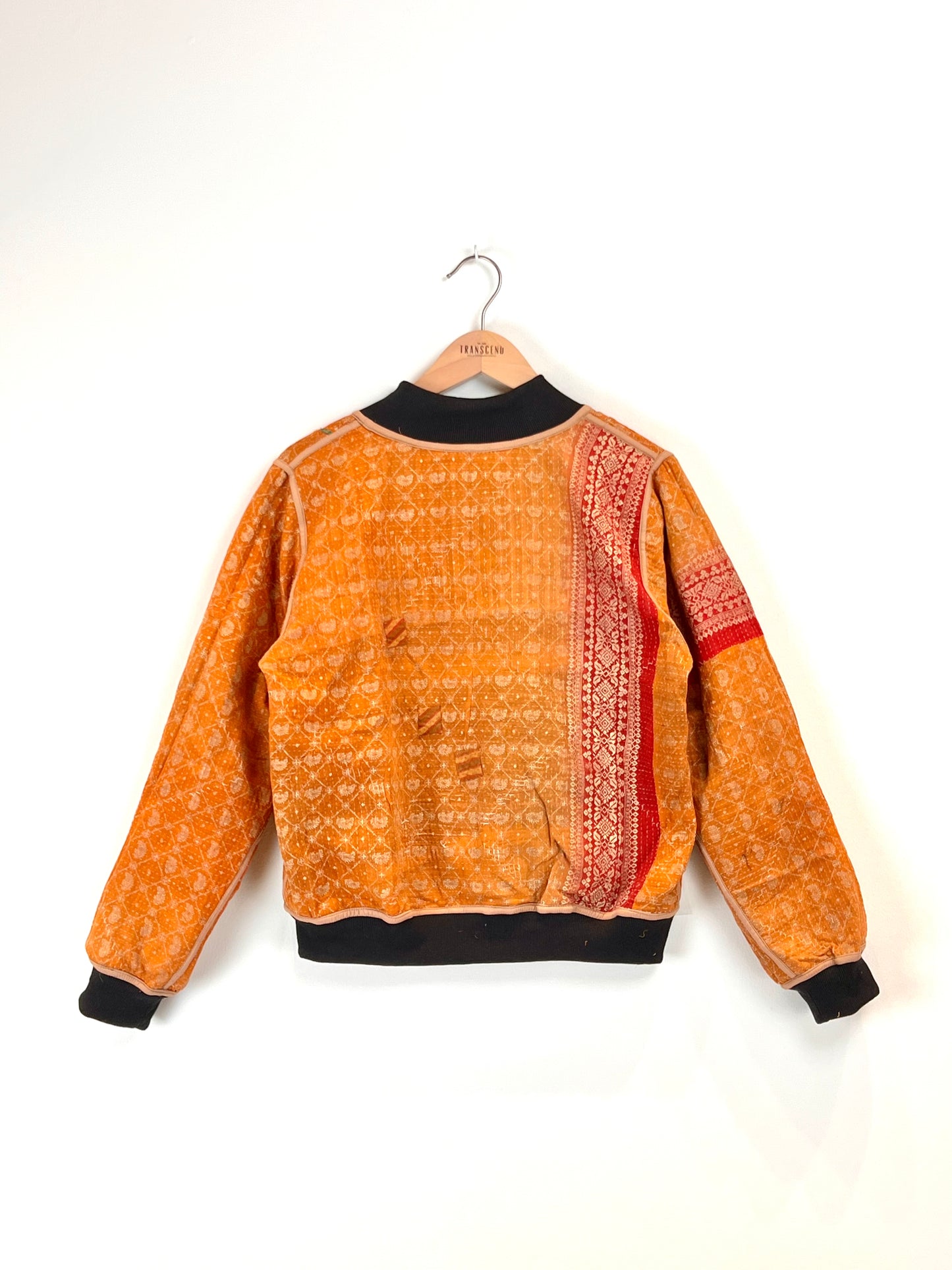 Sophia Reversible Kantha Bomber - Evergreen Gratitude - M