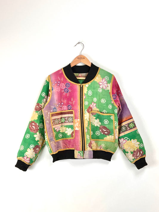 Sophia Reversible Kantha Bomber - New Leaf M