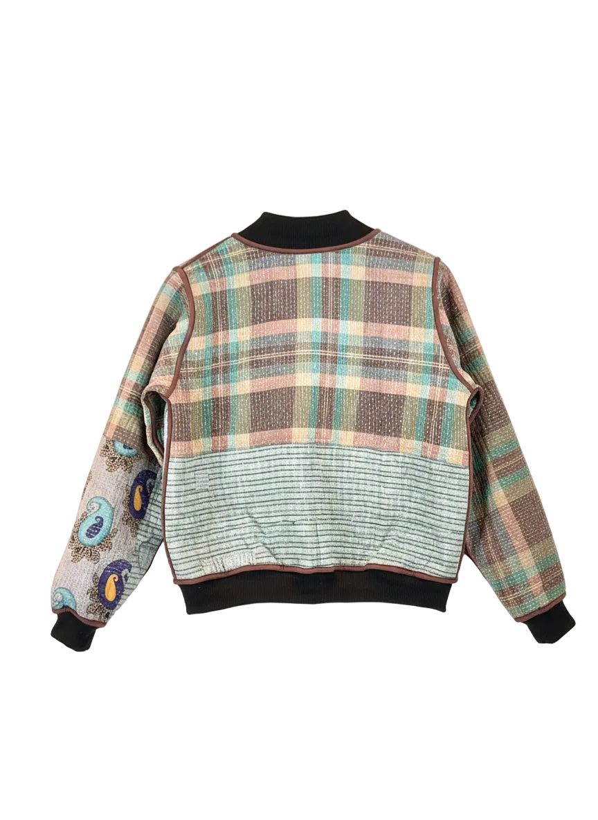 Sophia Reversible Kantha Bomber - November Woodland - M