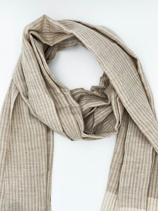 Handwoven 100% Pure Pashmina - Two-Toned Stripes