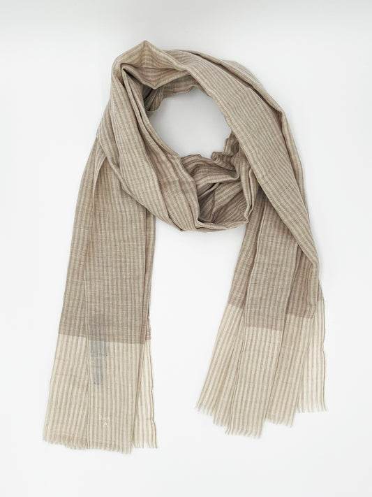 Handwoven 100% Pure Pashmina - Two-Toned Stripes
