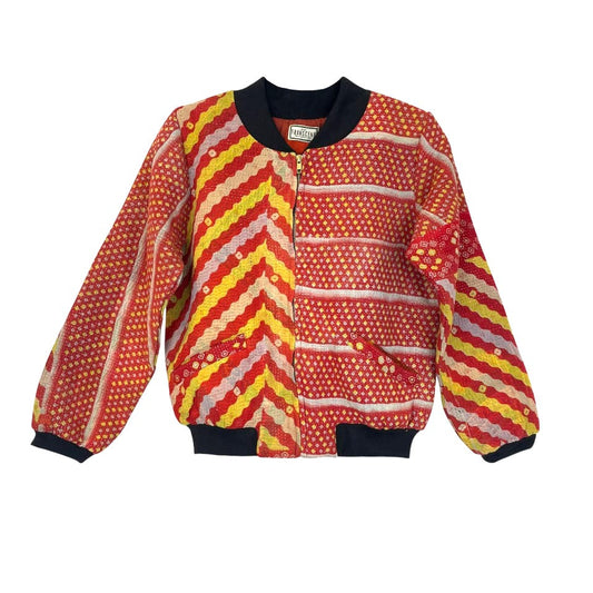Nadia Bomber Jacket - Red & Yellow