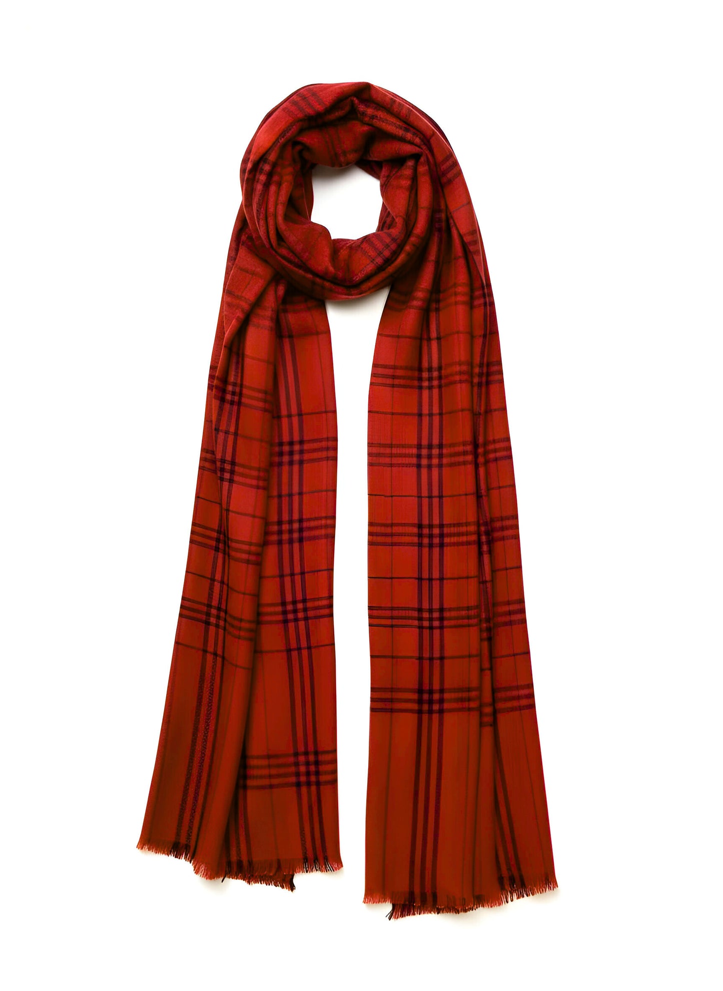 Cashmere Scarf - Red Plaid