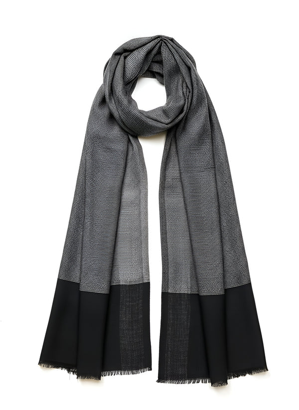 Cashmere Scarf - White Stripes