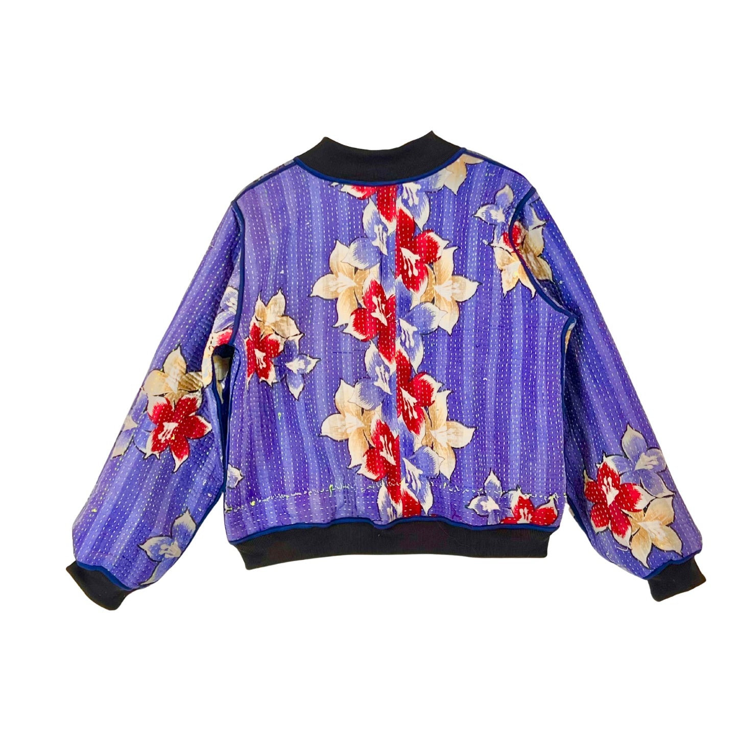 Sophia Reversible Kantha Bomber - Blush Patchwork XL