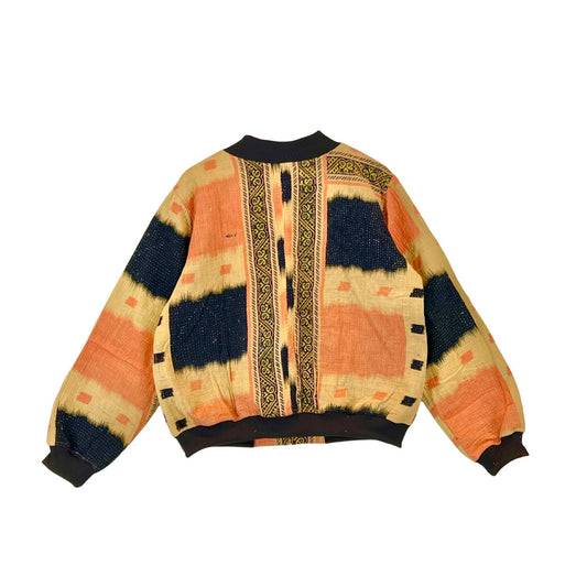 Sophia Reversible Kantha Bomber - Saffron Floral - XL