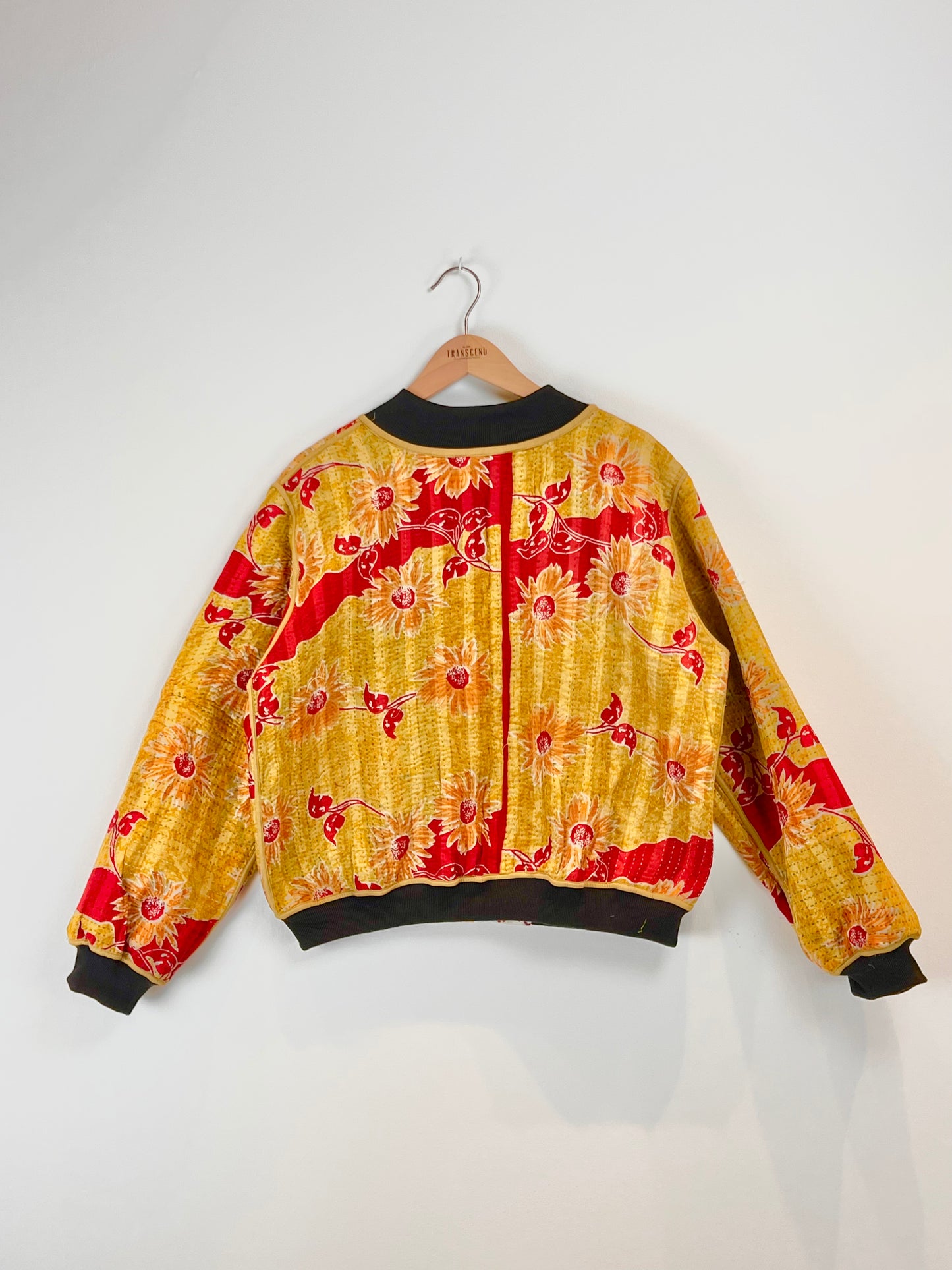 Sophia Reversible Kantha Bomber - Cranberry Dawn - XXL