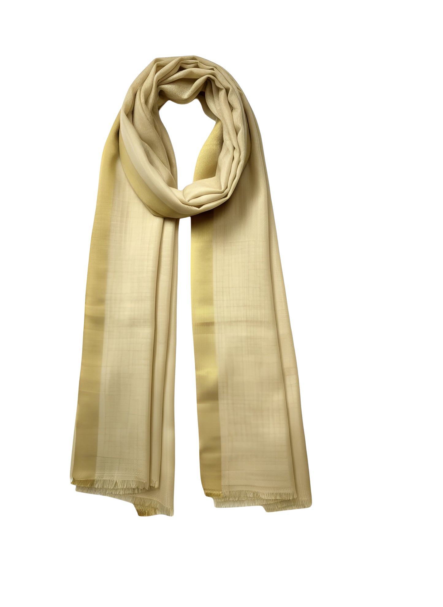 Cashmere Scarf - Yellow with Gold Border