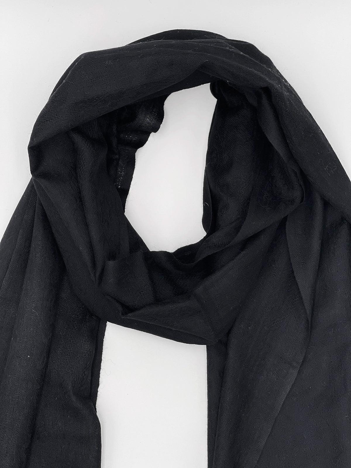 Cashmere Scarf - PLAIN BLACK - Transcend