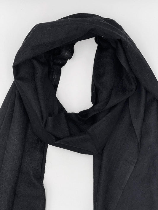 Cashmere Scarf - PLAIN BLACK - Transcend