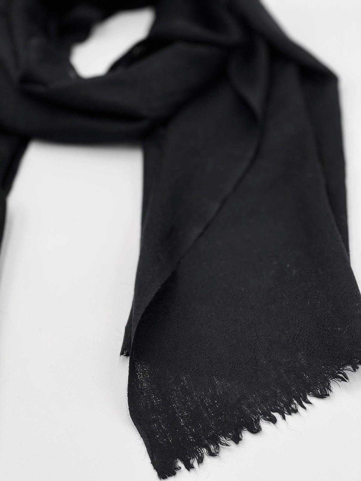 Cashmere Scarf - PLAIN BLACK - Transcend