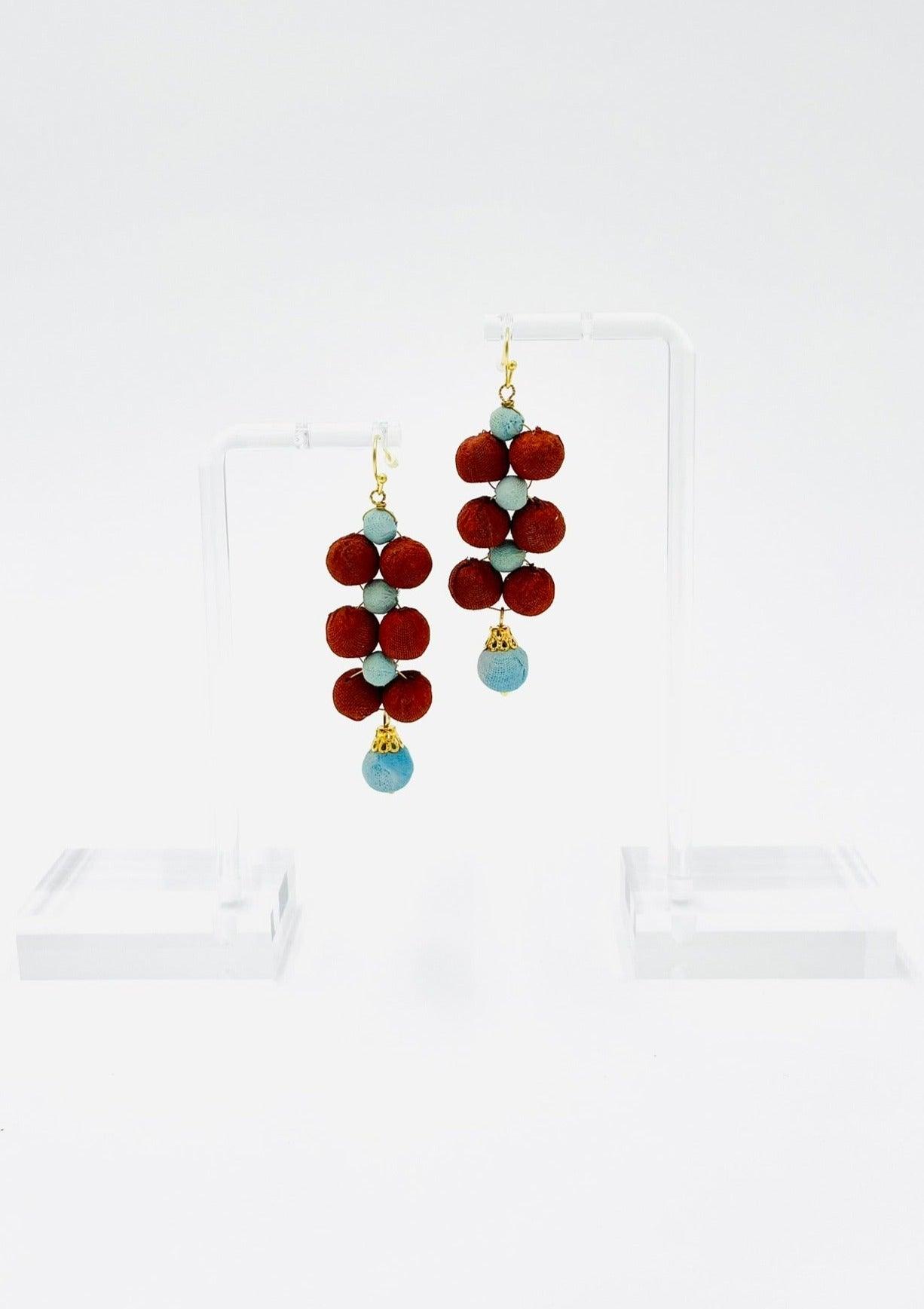 Fair Trade Droplet Earrings with Upcycled Cotton Fabric - Transcend