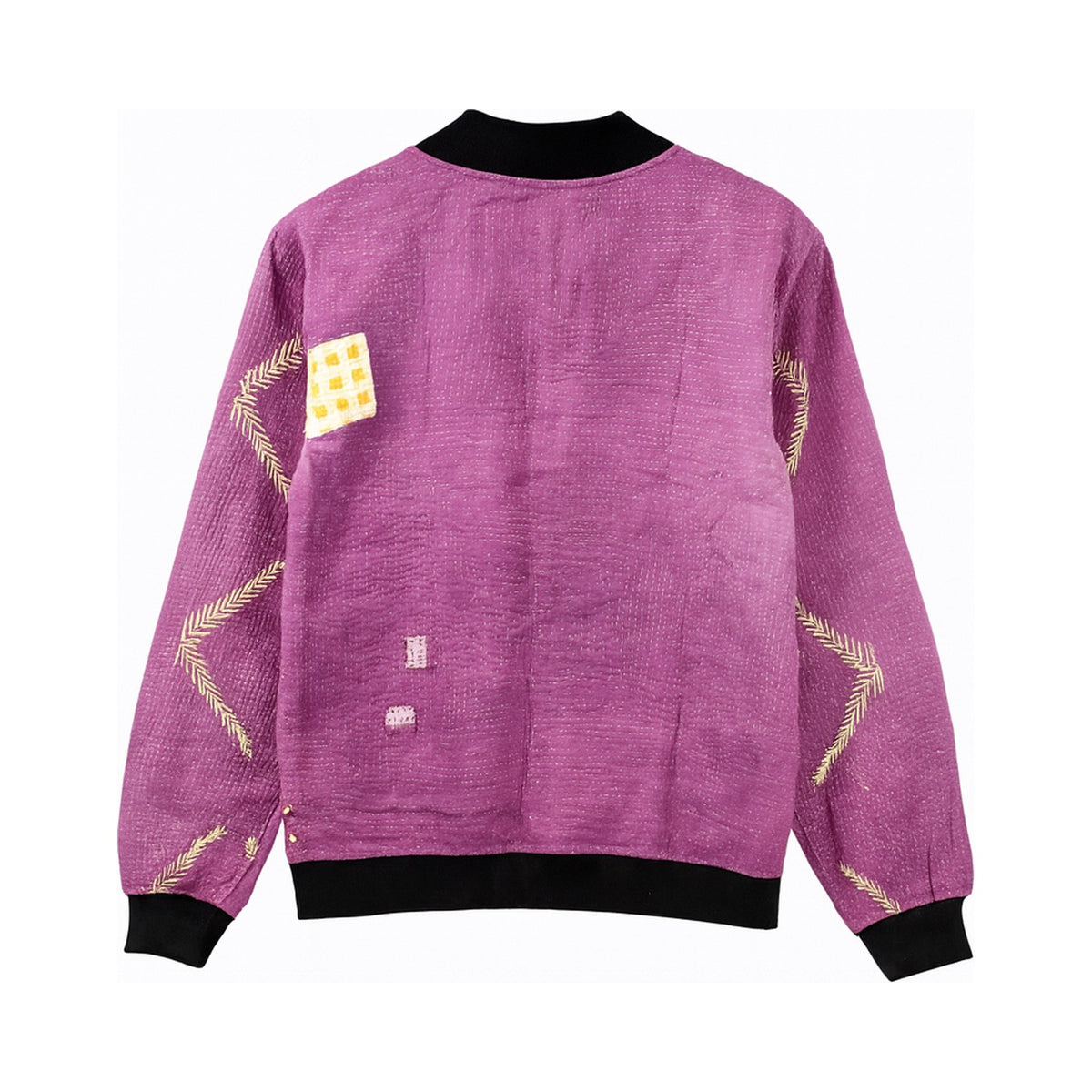 MEN'S Reversible Kantha Bomber - Isar - S — main side back, flat product shot on white