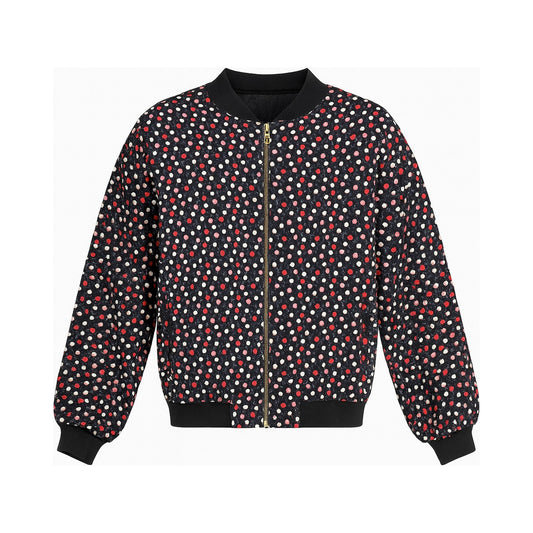 MEN'S Reversible Kantha Bomber - Rumi - M — reversible side front, flat product shot on white