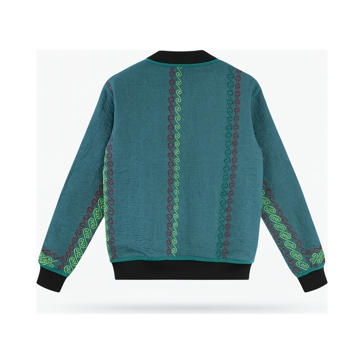MEN'S Reversible Kantha Bomber - Samar - S — reversible side back, flat product shot on white
