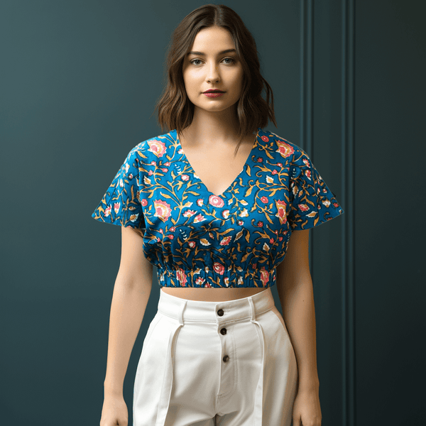 ZAHRA Relaxed fit cropped top - Transcend
