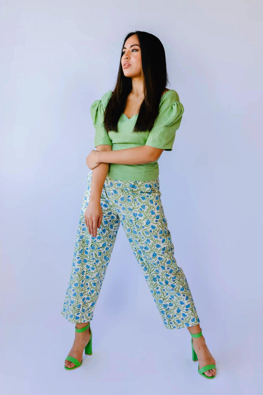 AMANI Cotton block print trousers - Transcend