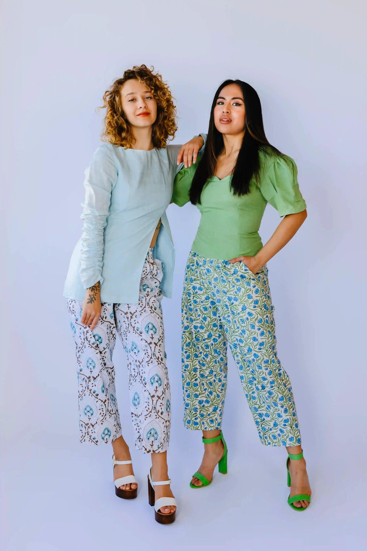 AMANI Cotton block print trousers - Transcend