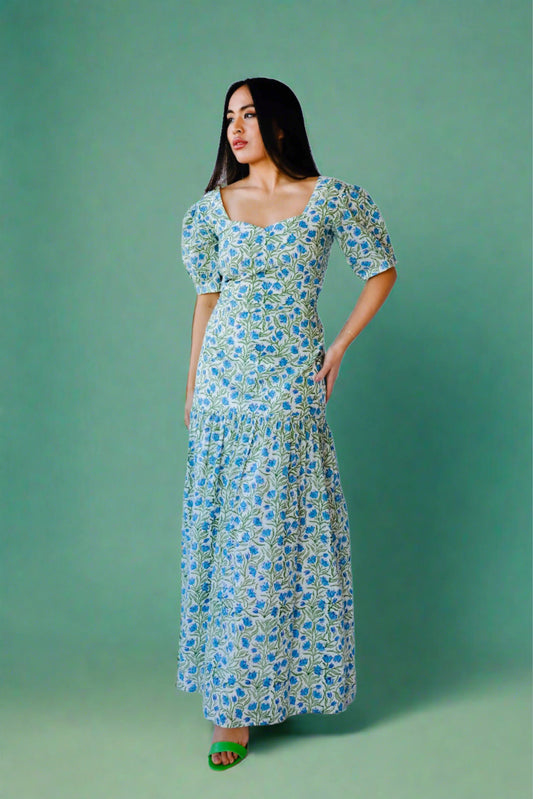 Block print maxi dress - Transcend